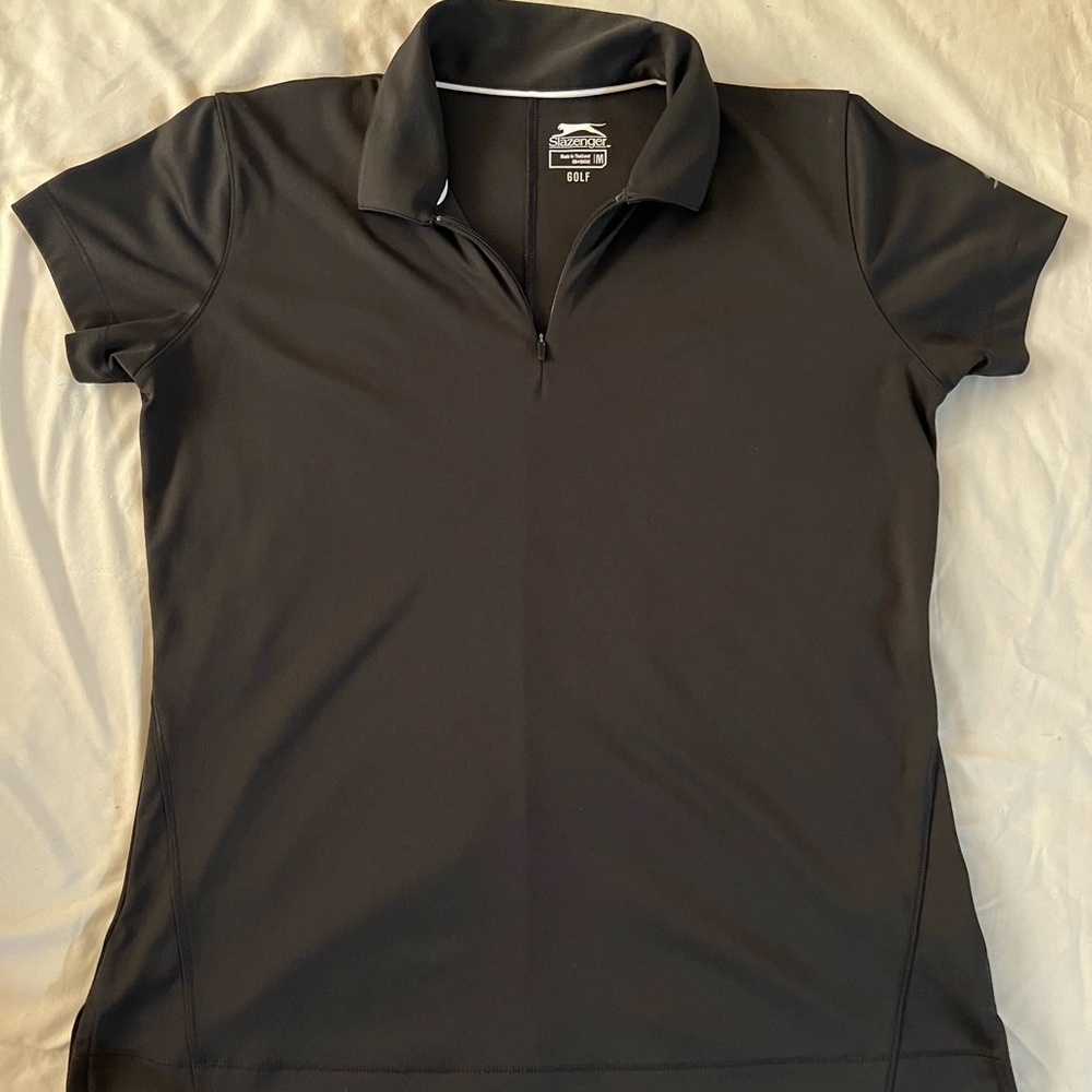 Slazenger Womens black quarter zip Golf Polo Shirt Size Medium